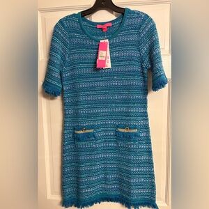 Lilly Pulitzer Blue Grotto Sweater‎ dress Size S NWT